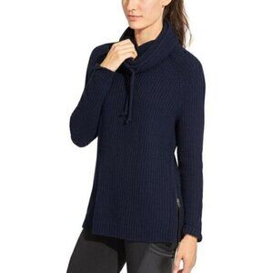 Womens Athleta Borealis Cowl Neck Chunky Wool Knit Side Zip Sweater Size XXS